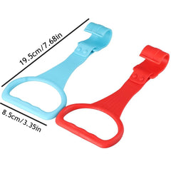 Vctitil pull ring crib hook yellow attached to stroller for upright grip