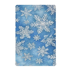 Vdsrup winter snowflakes crib sheet blue close-up shows soft, breathable fabric for baby comfort.