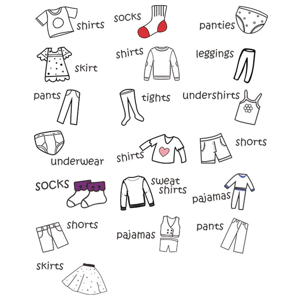 Veemoon label sheet showing clear text and icons for easy sorting