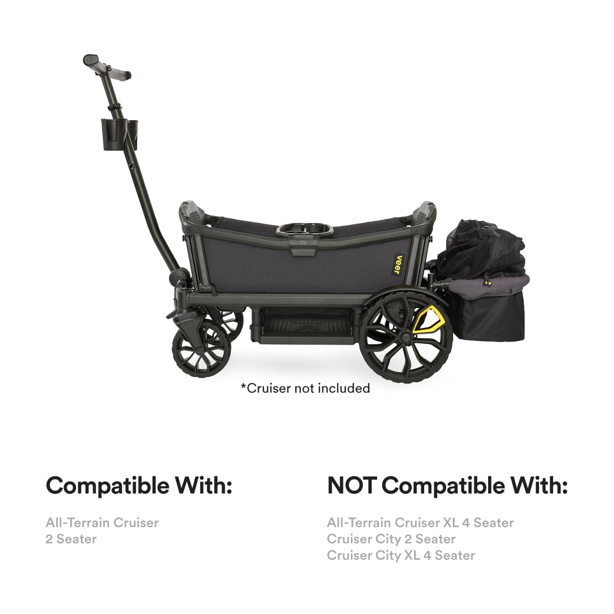 Veer All-Terrain Cruiser 2 Seater back view with basket mounted