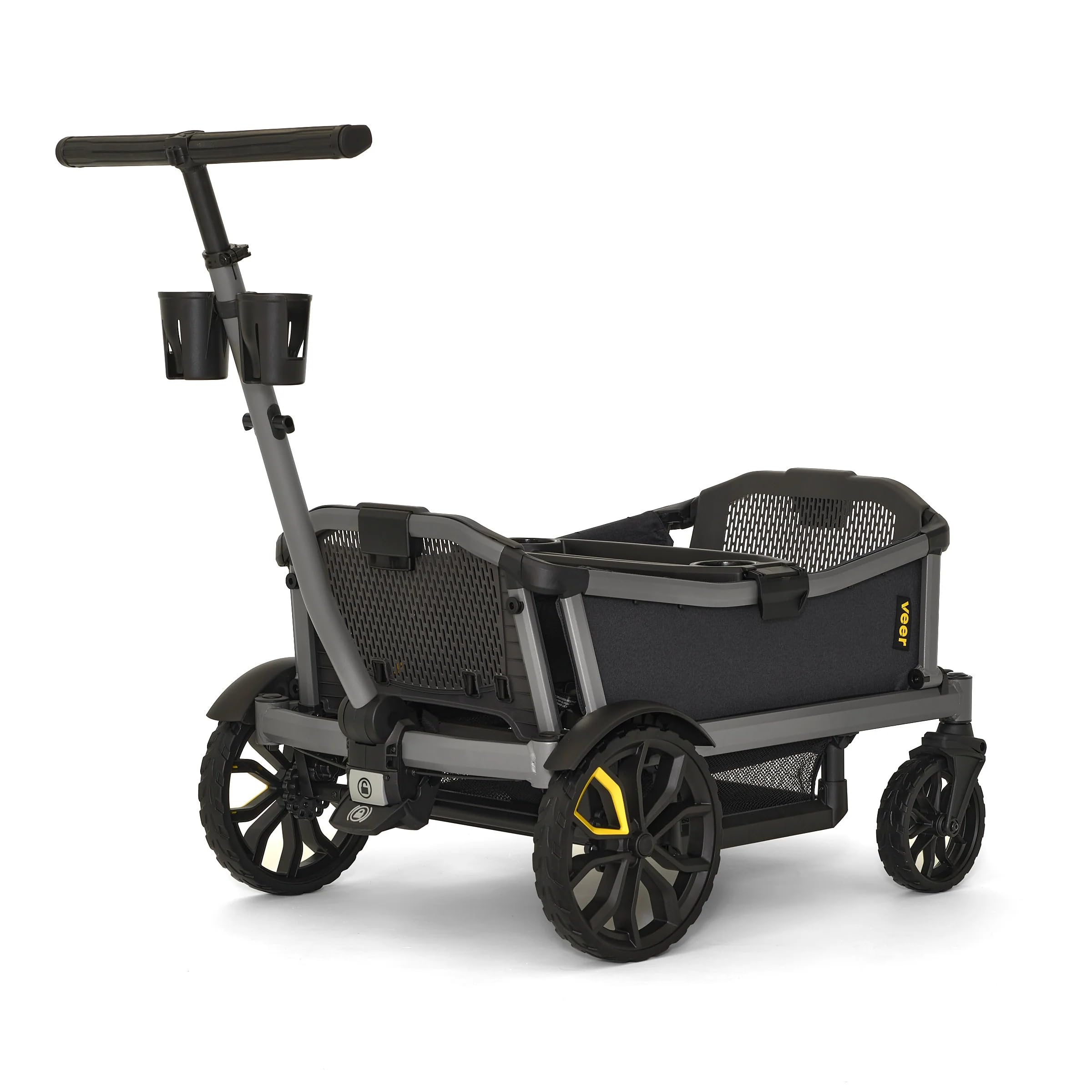Veer Cruiser City XL wagon-mode-ride demonstrates versatile transport over sand or snow.