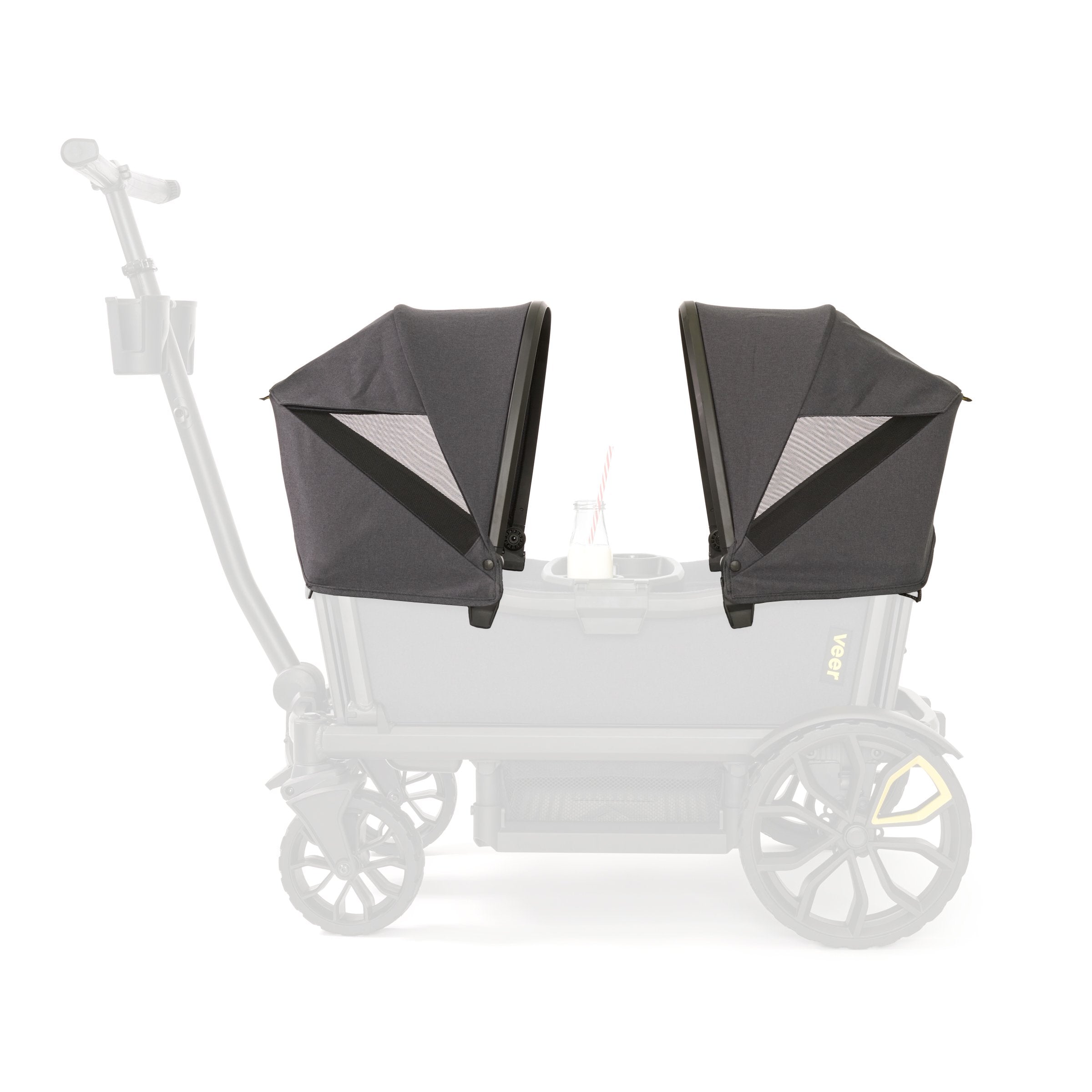 Veer compatibility guide image clarifies two-seater model fit for canopy.