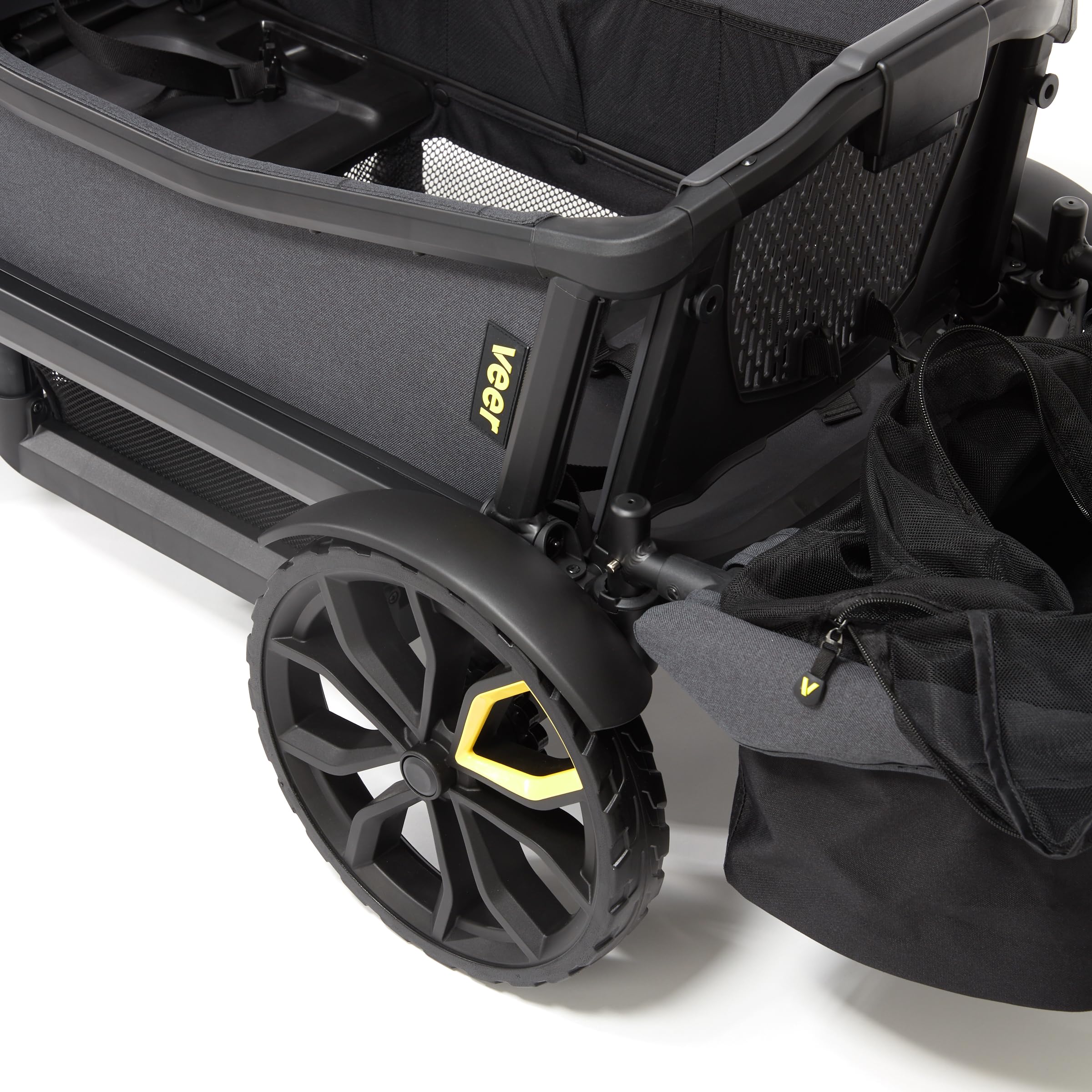 Veer drink and snack tray fits within the basket area
