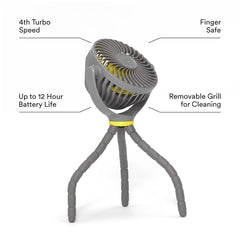 Veer Flex Fan attached to stroller for on-the-go comfort