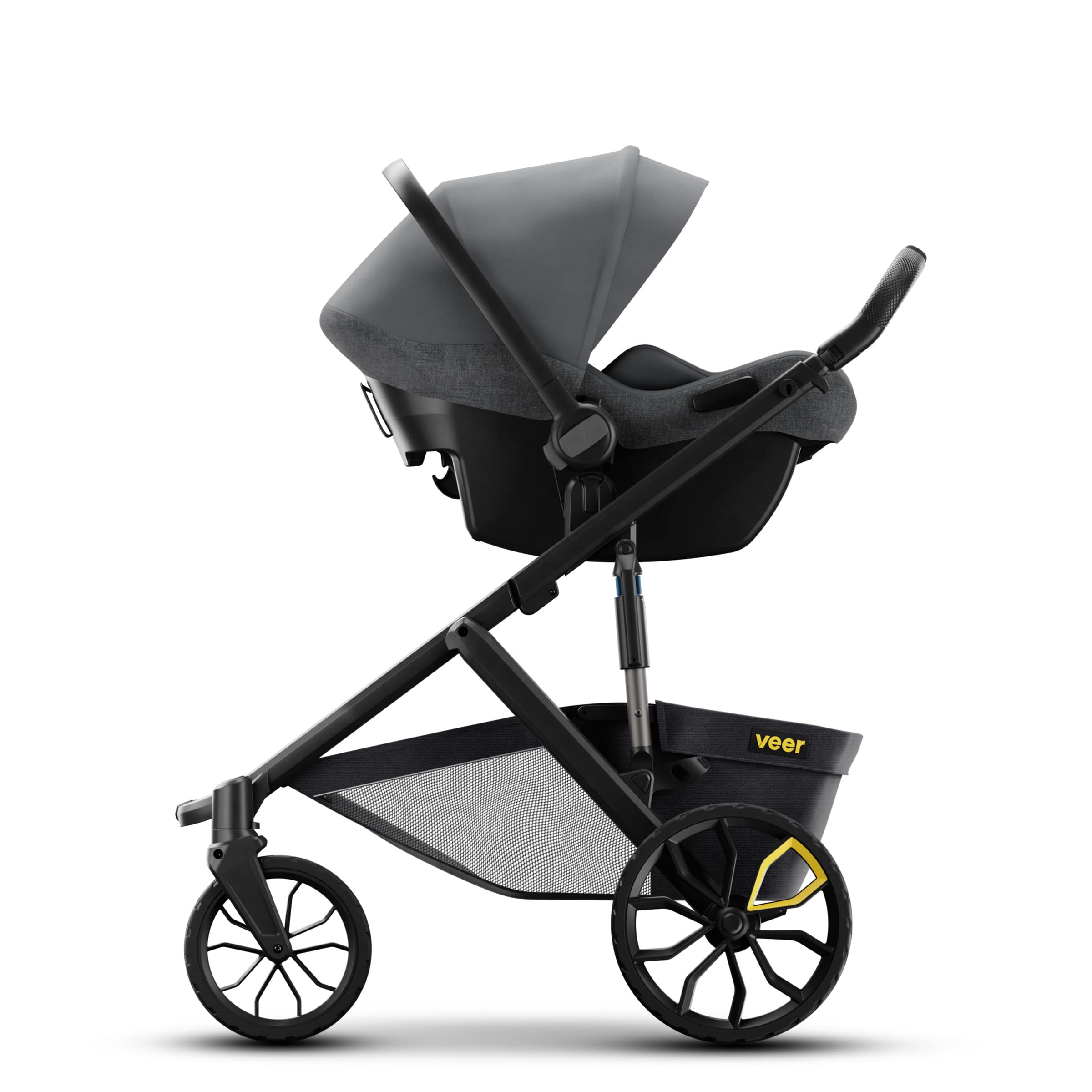 Veer Switchback & Roll frame all-terrain wheels deliver smooth rides on uneven surfaces.