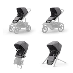 Veer Switchback Seat used as a mealtime booster in a restaurant setting.