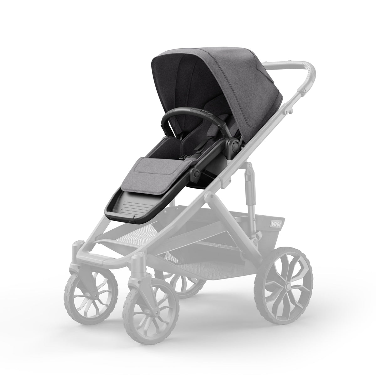 Veer Switchback Seat attached to a stroller for easy booster use.