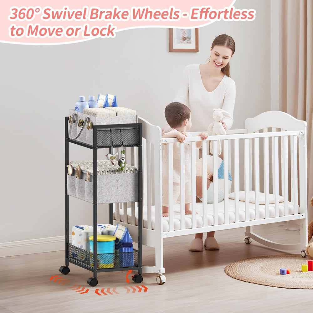 VEESUN multi-functional cart transitions from nursery to bookshelf storage