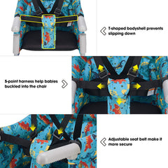 VEEYOO Hook On Chair 5-point harness keeps your child safely seated.