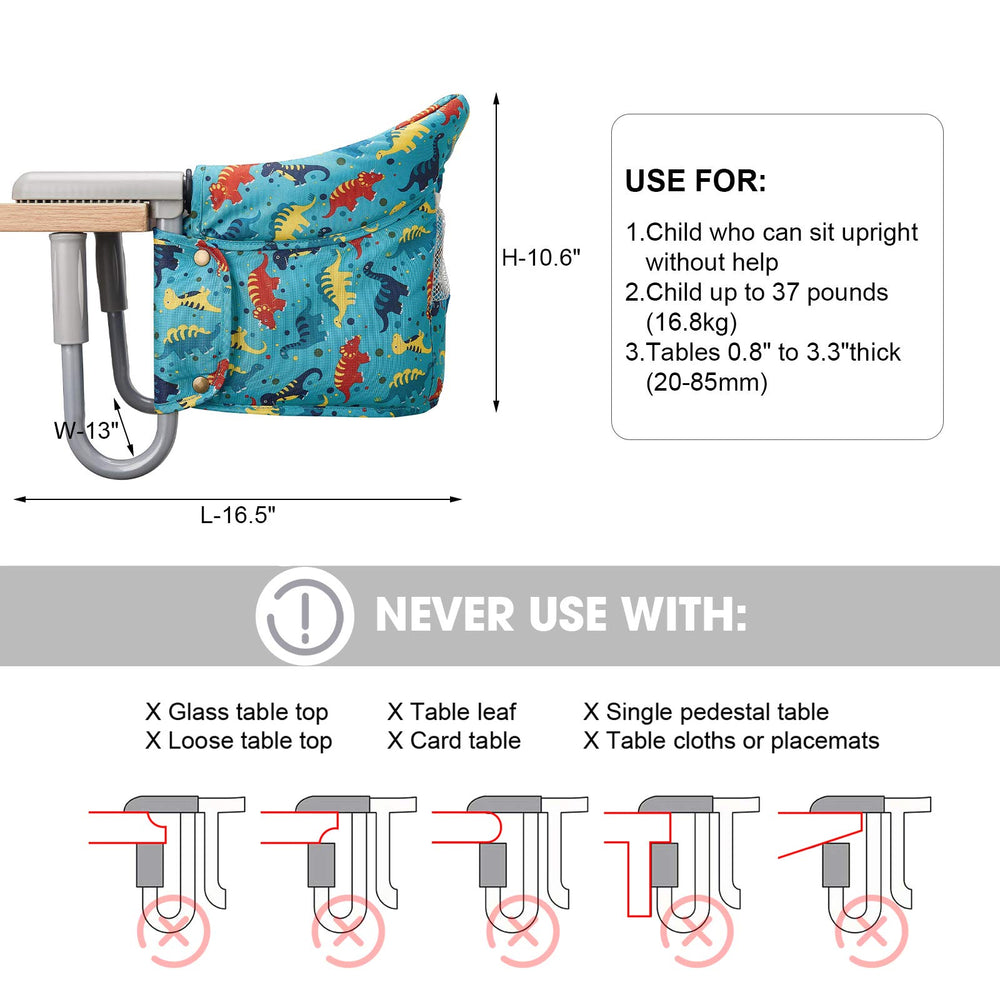 VEEYOO Hook On Chair travel bag included for convenient trips.