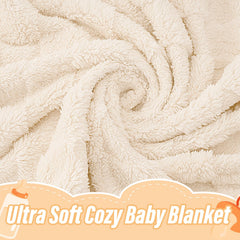 VEIDIA plush soft blanket beige nursery view highlights cozy design for boys and girls