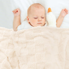 VEIDIA plush soft blanket in stroller scene showing lightweight warmth on outings
