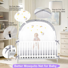 VEIZXUN crib tent pop-up design ready-to-use for quick setup