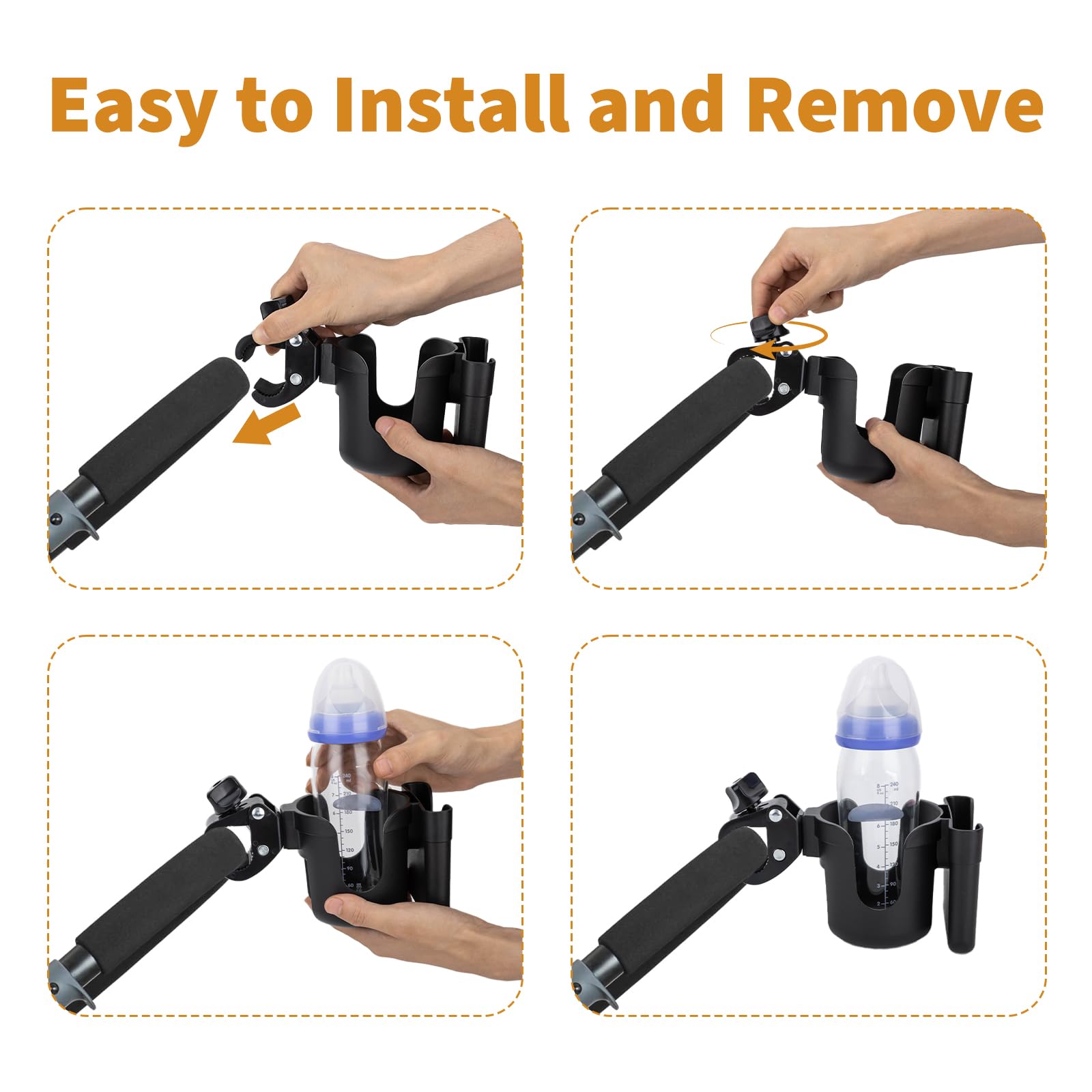 Vekniqo-phone-holder-in-use accessible smartphone during stroller rides.