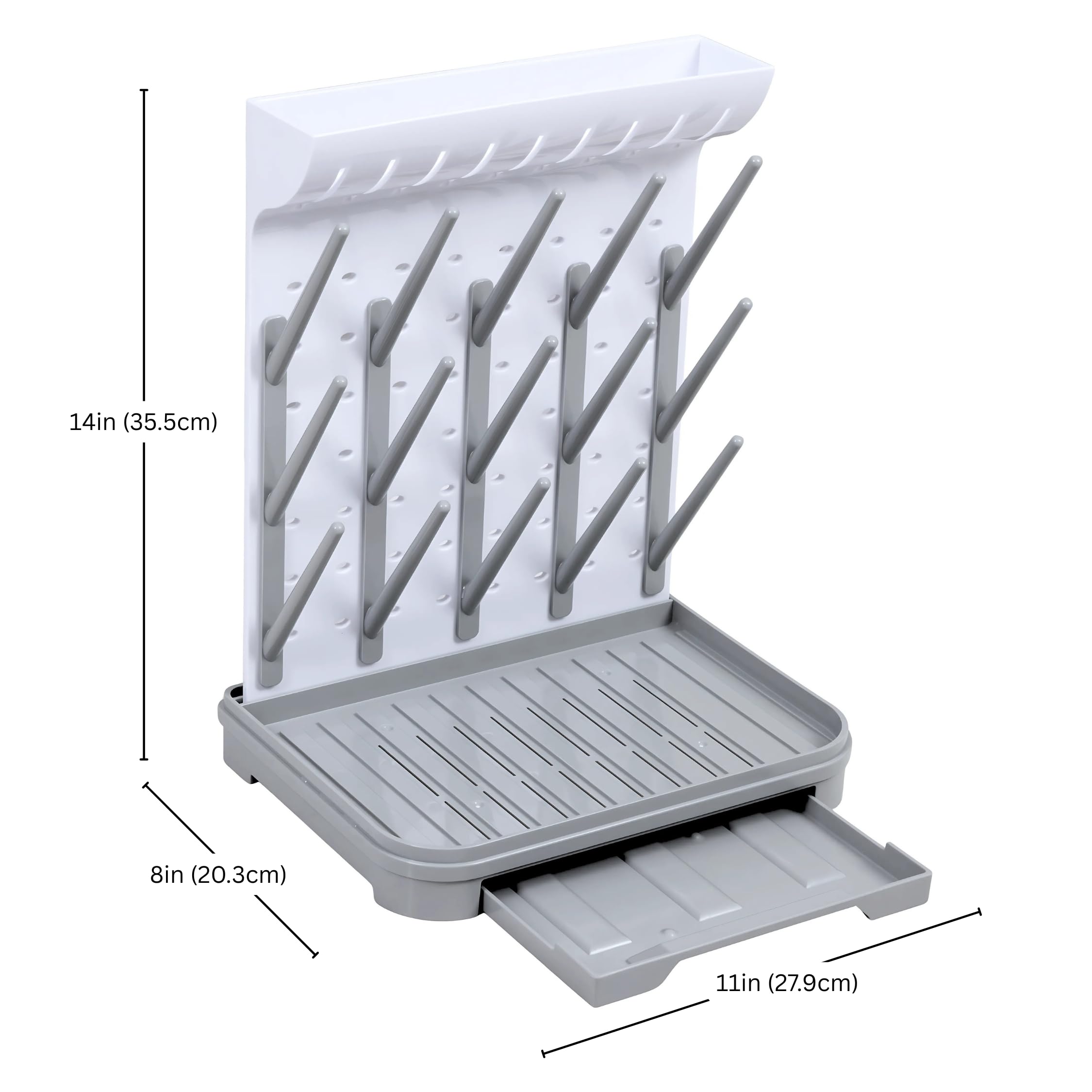 Velakade Baby Bottle Drying Rack compact footprint fits on small countertops and travel setups
