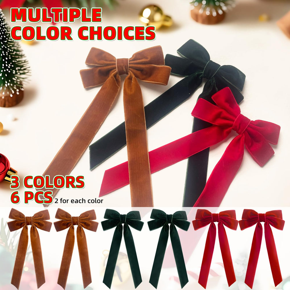 Velvet Bows Hair Clip brown side view shows versatile style for casual and formal wear