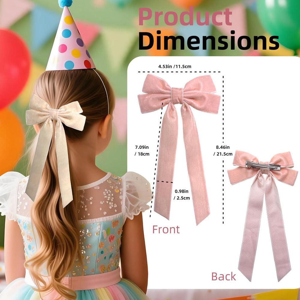 Velvet Bows Hair Clip peach close-up with luxurious velour and smooth grip