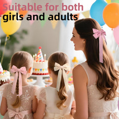 Velvet Bows Hair Clips worn in a chic style for everyday elegance