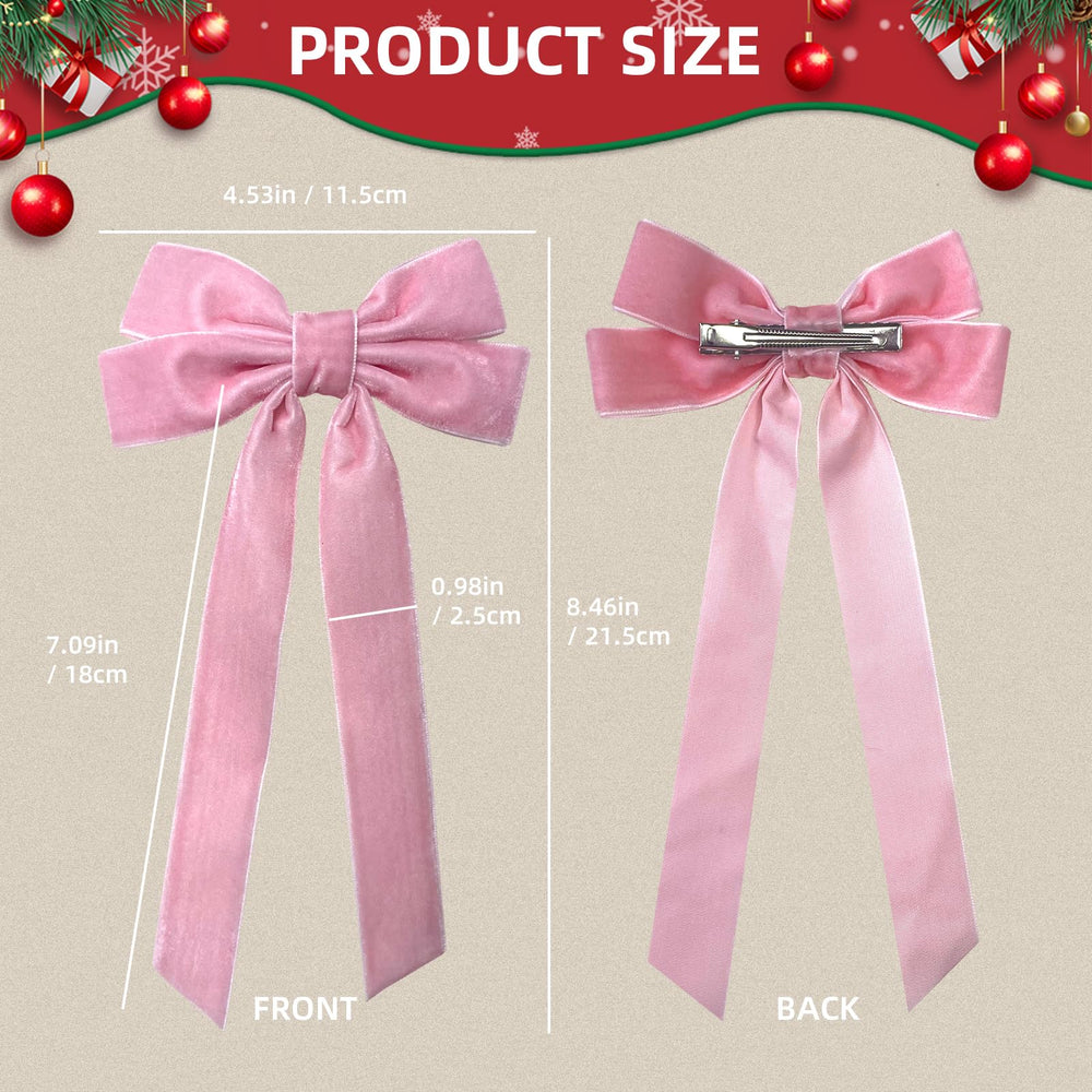 Worn on the head, Velvet Bows secure hair without discomfort during busy days