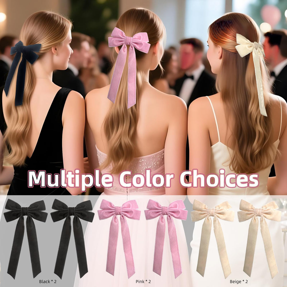 Velvet Bows Hair Clips beige closeup demonstrating versatile everyday elegance