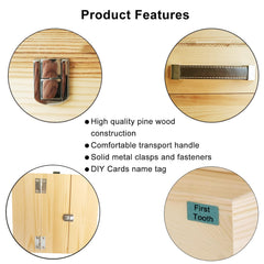 Vencer DIY Baby Keepsake Box wood finish highlights pine texture for customizable nursery storage