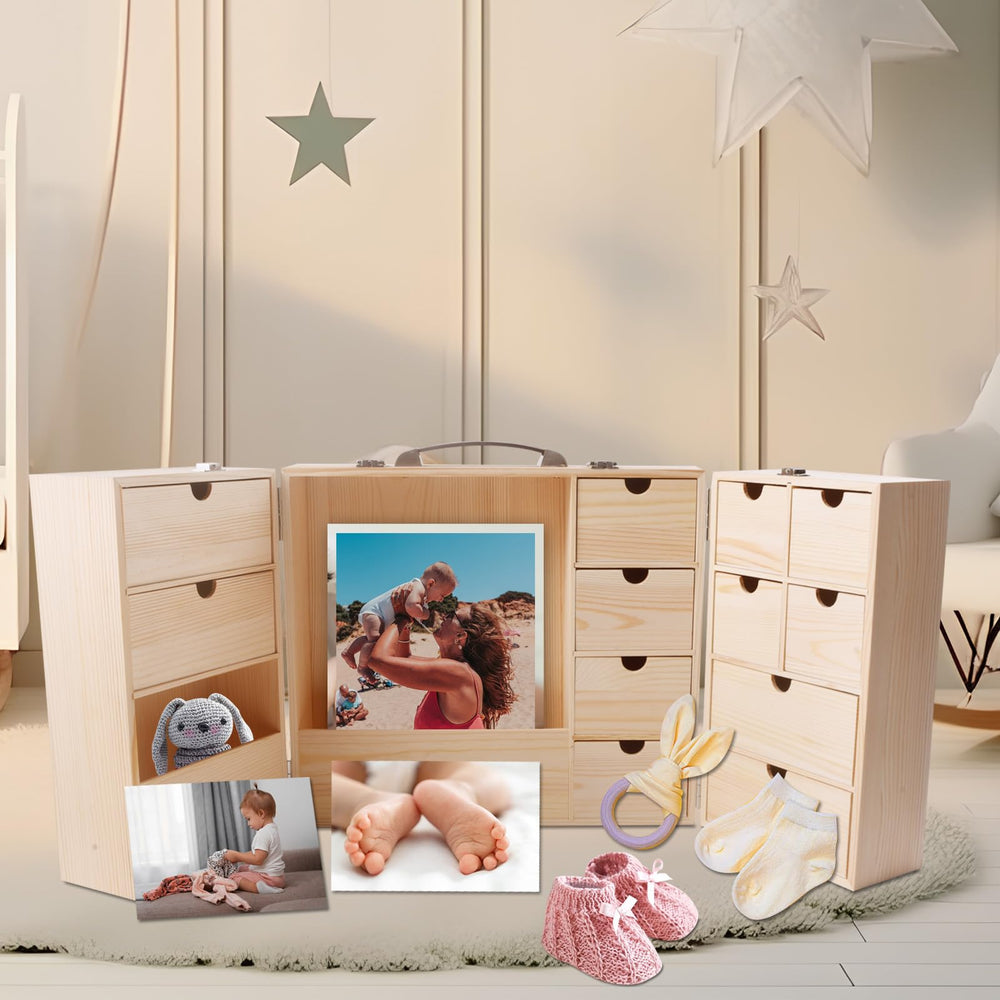 Vencer portable wooden keepsake box enhances baby shower gift experience