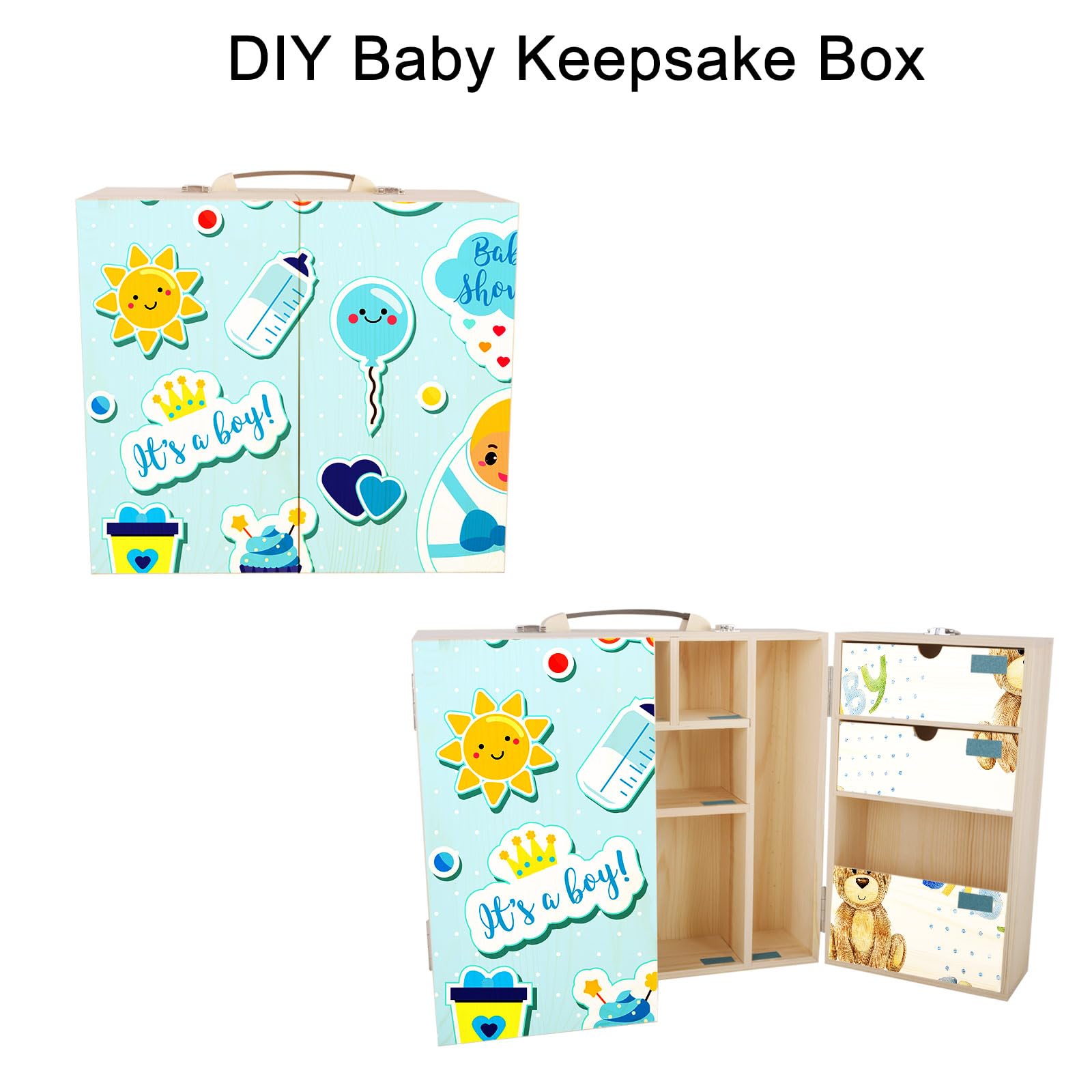 Vencer VBK-003 baby file storage compartments protect milestones like photos and documents.