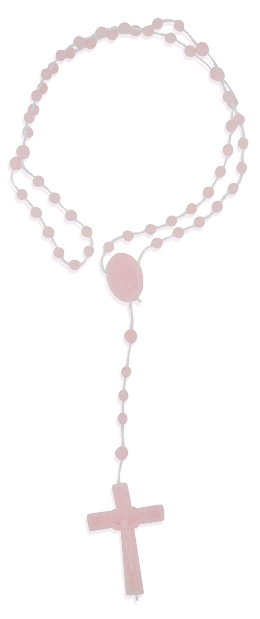 Venerare Vatican Imports pink rosary packaging view for church events and gifting