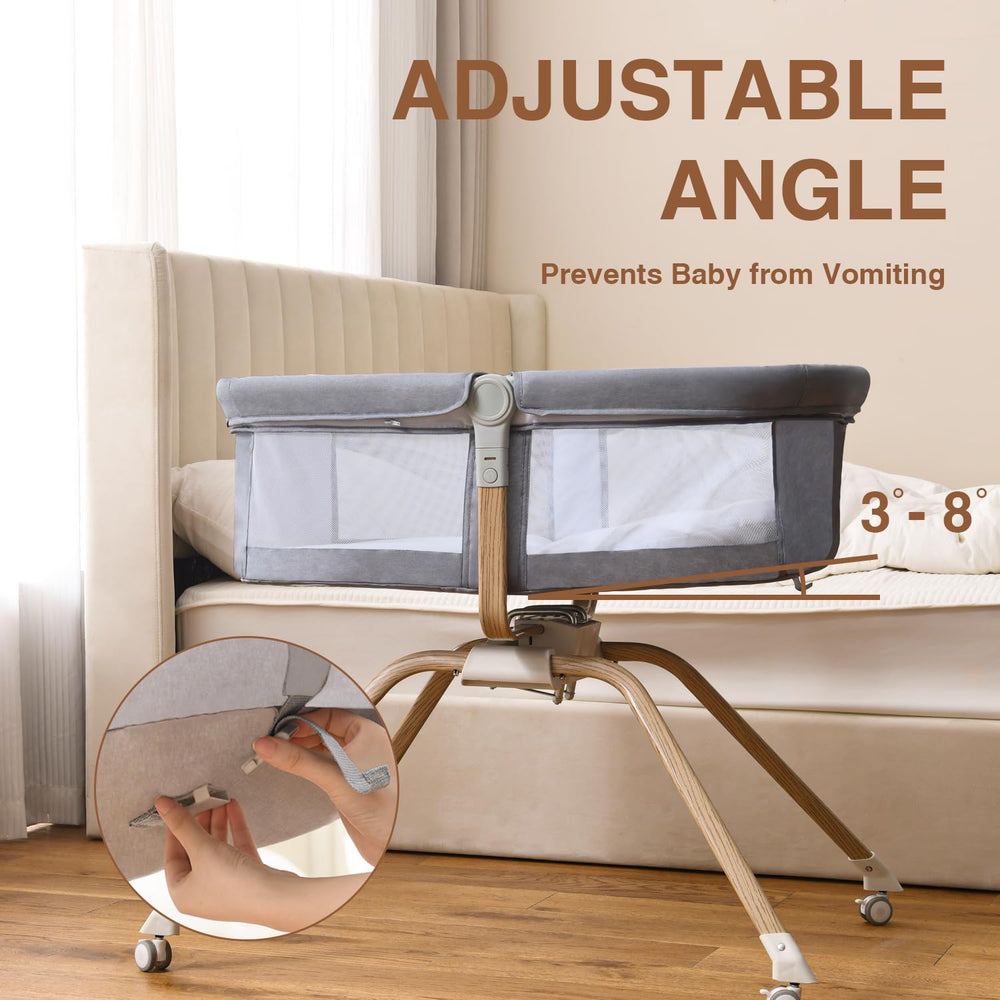 Venowu bedside crib adjustable-angle supports safer, customizable comfort during sleep or resting