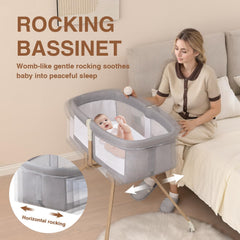 Venowu bedside crib breathable mesh ensures airy surroundings for comfortable naps