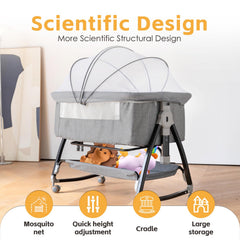 venowu bedside-crib-mosquito-net detachable net for nighttime protection