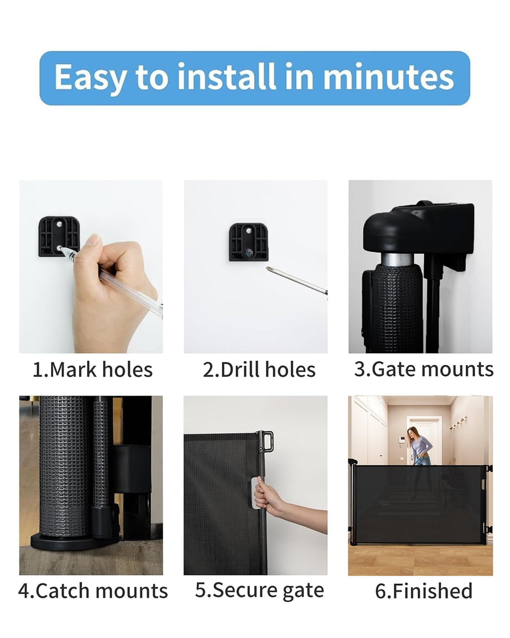 Veraste easy-installation gate suitable for indoors or outdoors