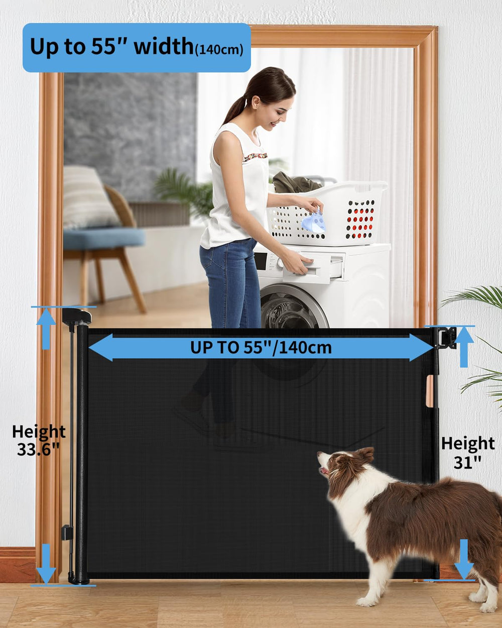 Veraste gate shows 55-in wide coverage for stairs and hallways