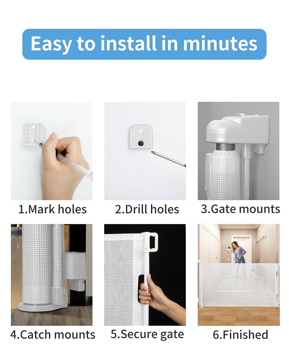 Veraste Retractable Gate indoor-outdoor use fits homes and patios for versatile safety.
