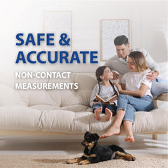 Veridian Non-Contact Thermometer night-use shows silent operation for quiet readings.