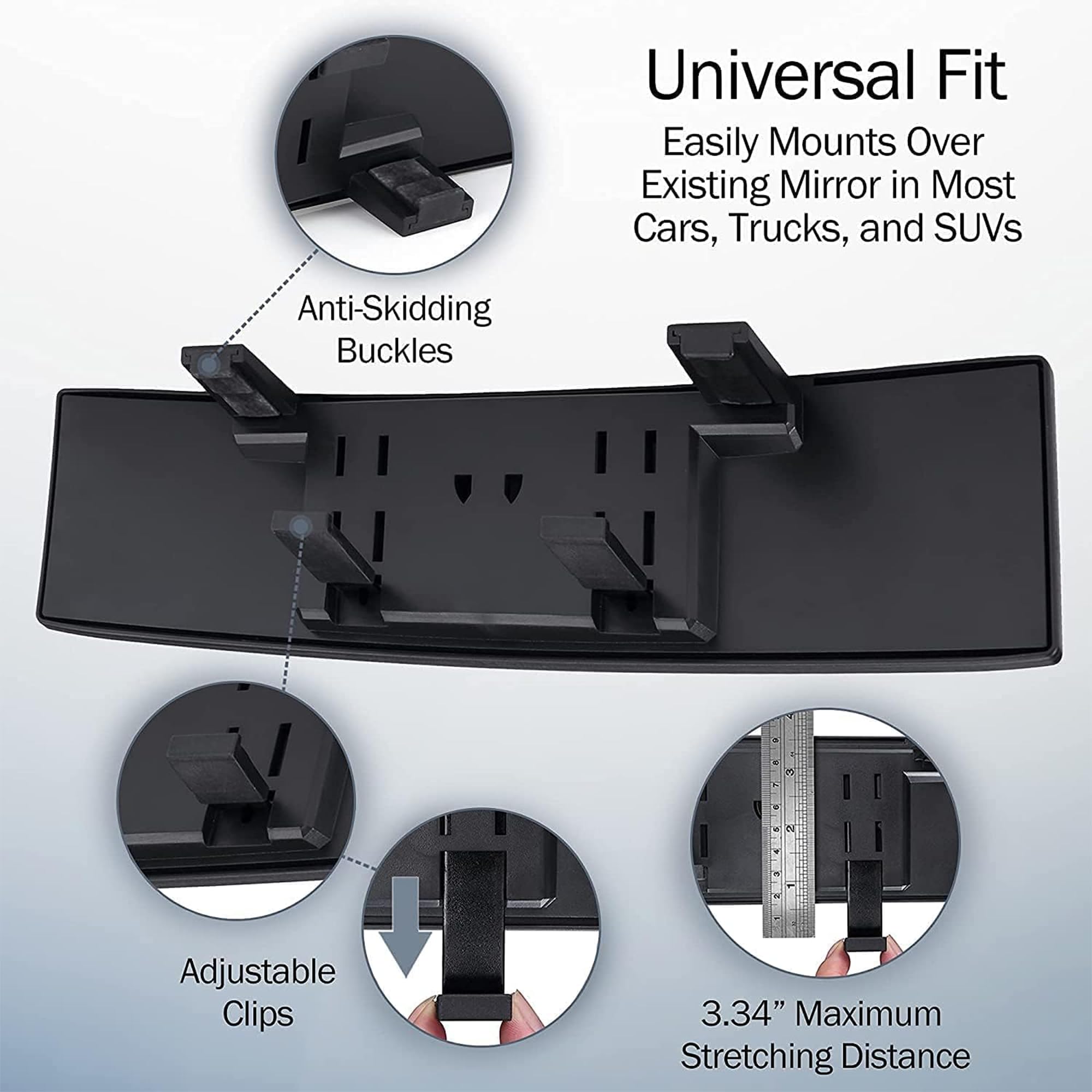 Verivue Mirrors anti-glare rearview minimizes glare for day and night driving clarity.