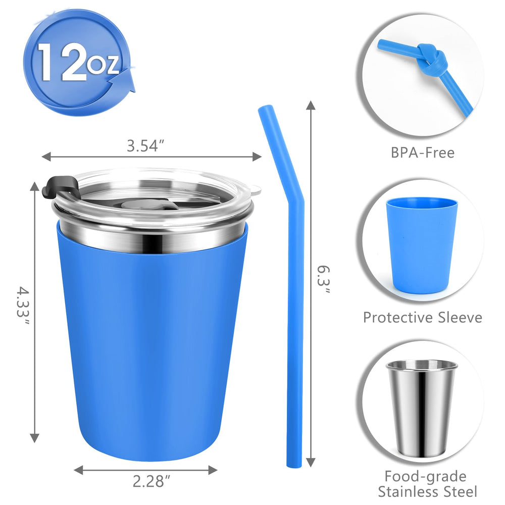 Vermida Kids Cups with soft silicone straws for gentle sipping.