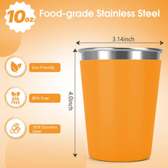 Vermida 10oz stainless steel cups offer durable, rust-resistant daily use