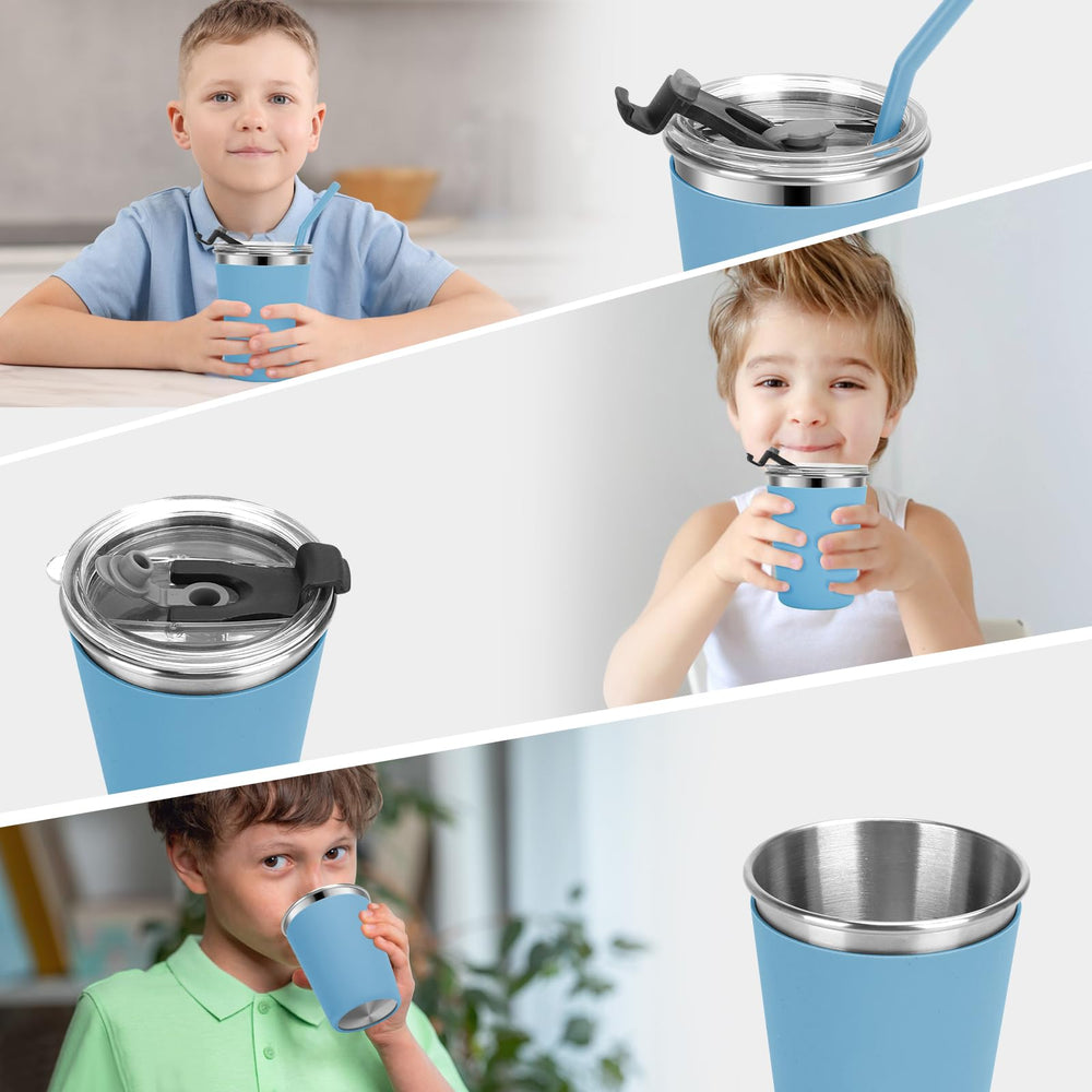 Compact, stackable design fits backpacks and car cup holders.