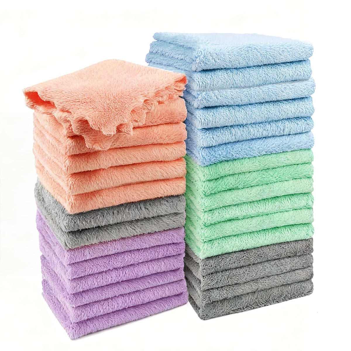 Vermiels 30-pack baby washcloths packaged set showing vibrant nursery colors for organization