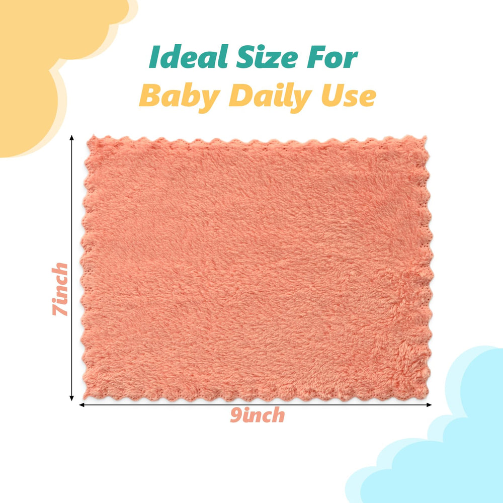 Vermiels baby washcloths soft coral fleece closeup highlighting plush texture for gentle cleansing