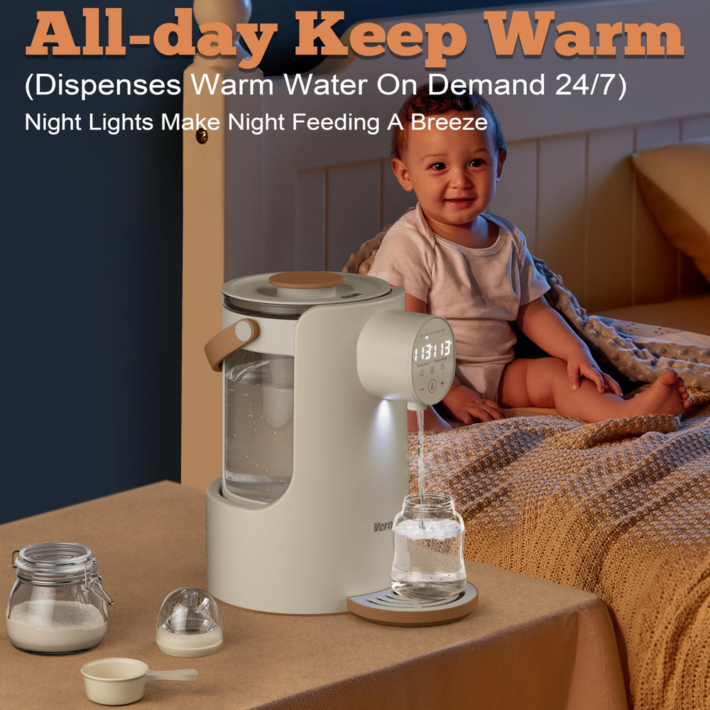 Veroline 2L detachable glass tank enables easy daily refills and cleaning.
