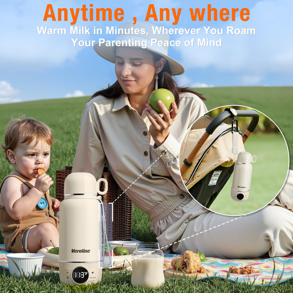 Veroline fast-heating feature warms 4oz in about 3 minutes for hungry babies.