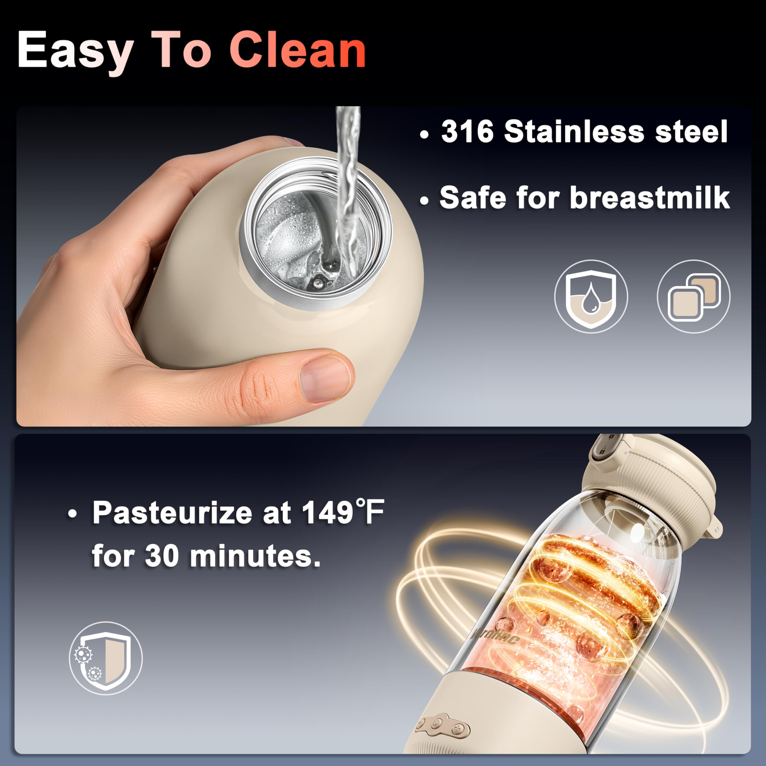 Veroline safe 316 stainless steel construction ensures odor-free, reliable heating