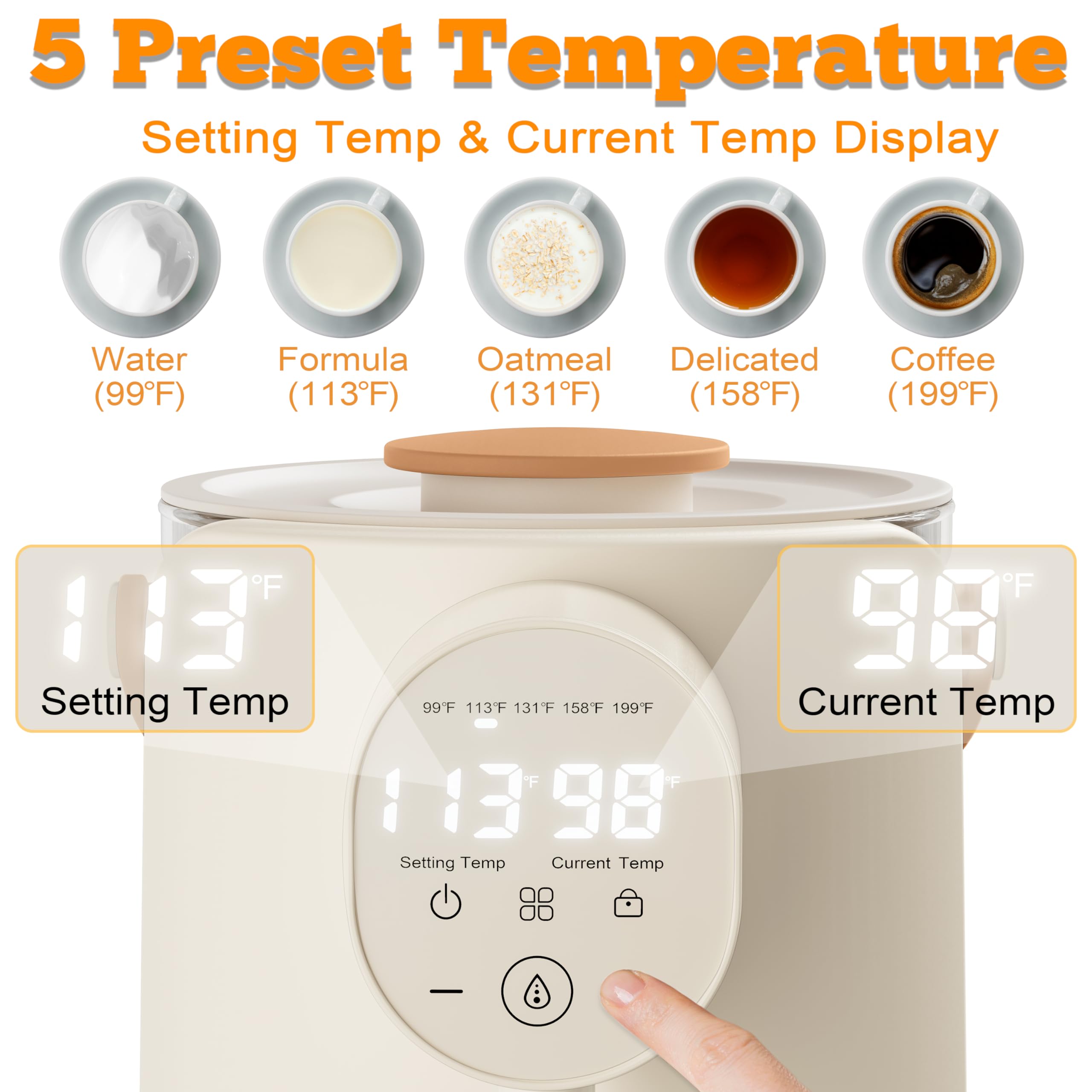 Veroline smart-panel temperature control provides precise, convenient formula warming.