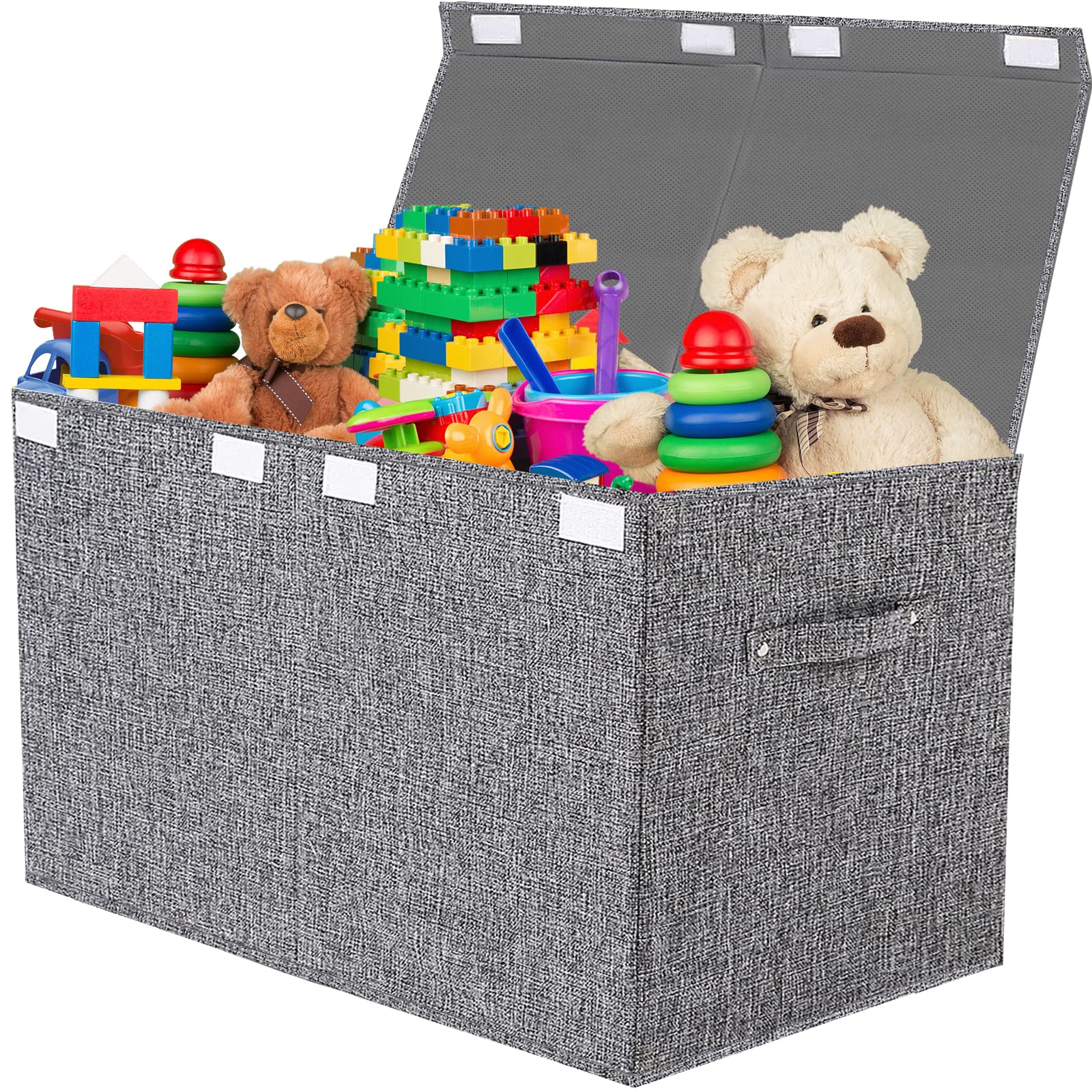 VERONLY collapsible toy storage bin with lid showing dustproof design for clean toys