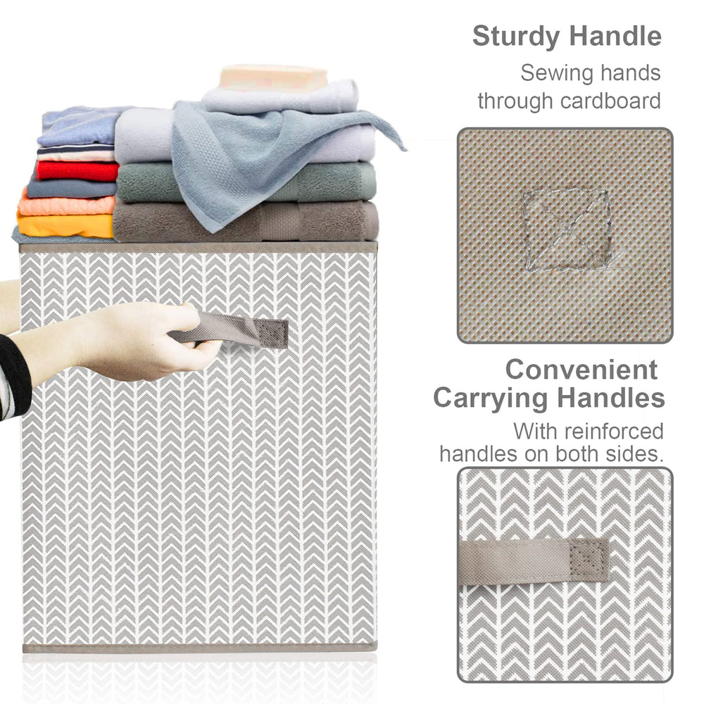 VERONLY Kids Storage Bin gray folded-flat ideal for space-saving closet.