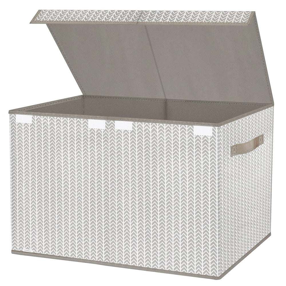 VERONLY Toy Box Chest gray nursery organization keeps blankets tidy.