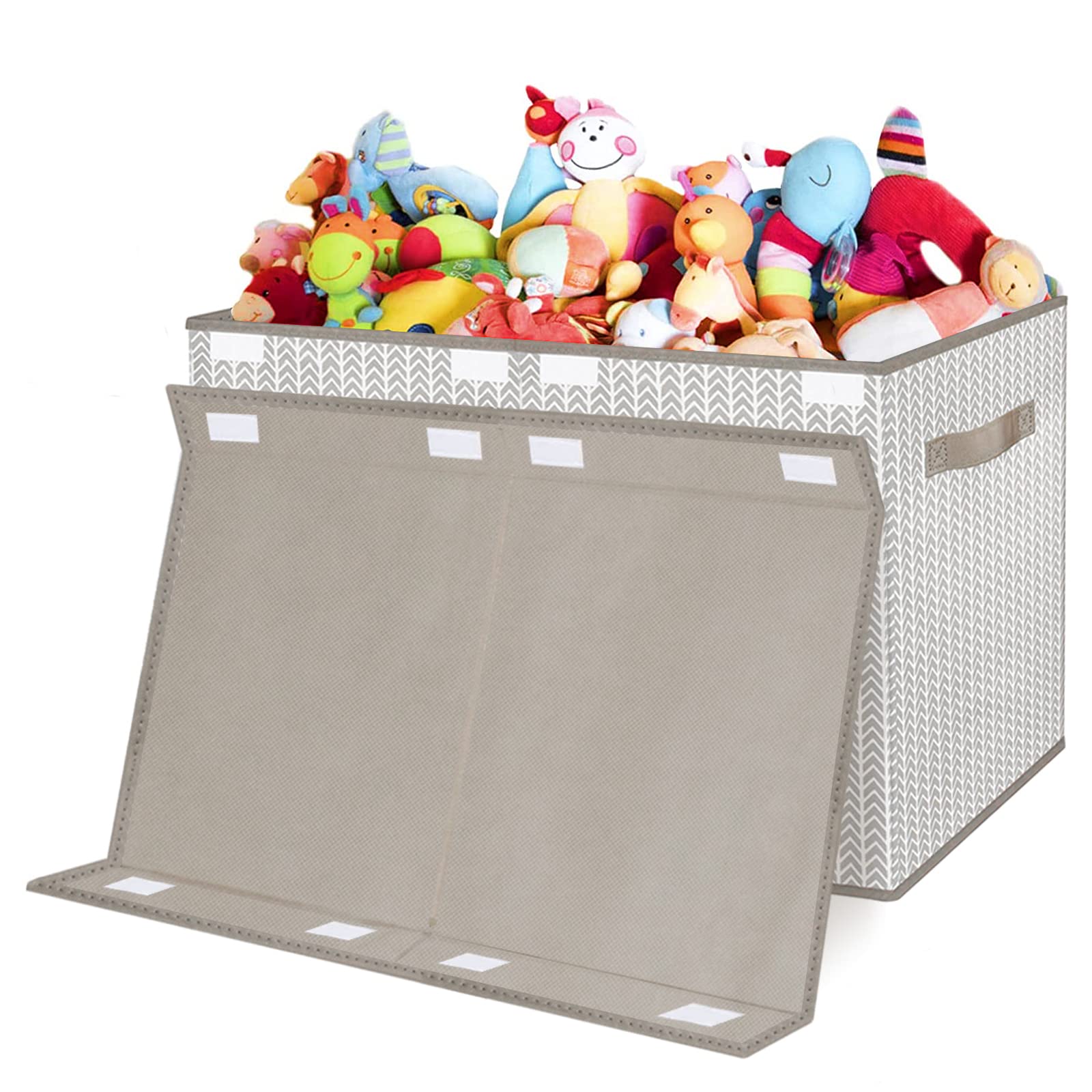 VERONLY Kids Storage Bin gray sturdy-cardboard interior supports heavy toys.