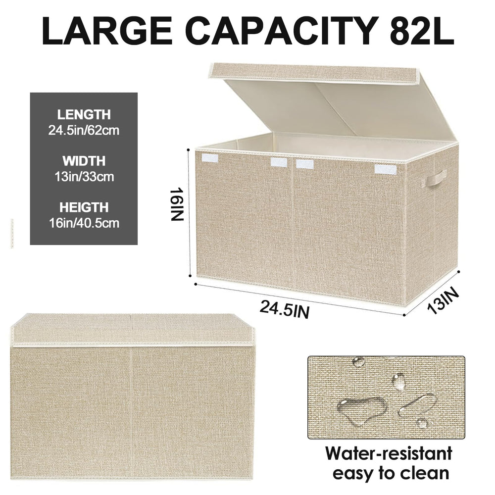 VERONLY large toy box chest beige color complements nursery and bedroom decor.